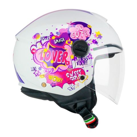 Casco Bambino Cgm 261g Mini Comics Fucsia Bianco