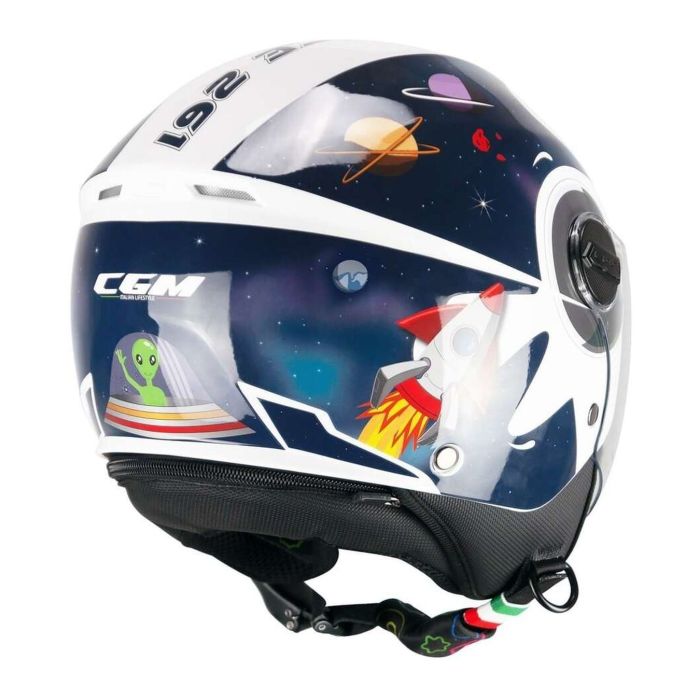 Casco Bambino Cgm 261s Mini Space Blu Bianco