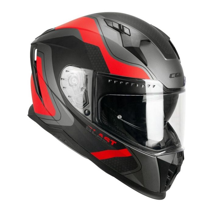 Casco Integrale Cgm 311r Blast Race Antracite Rosso Opac