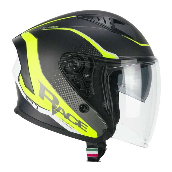 Casco Cgm 127g Deep Race Grafite Giallo Fluo