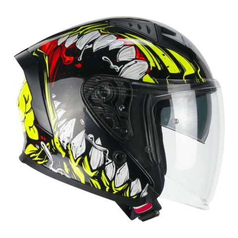 Casco Cgm 127x Deep Freaker Nero Giallo Fluo