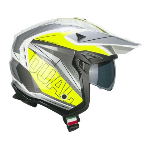 Casco Cgm 155g Rush Dual Bianco Giallo Fluo