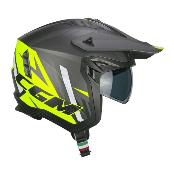 Casco Cgm 155x Rush Sprint Grafite Giallo Fluo