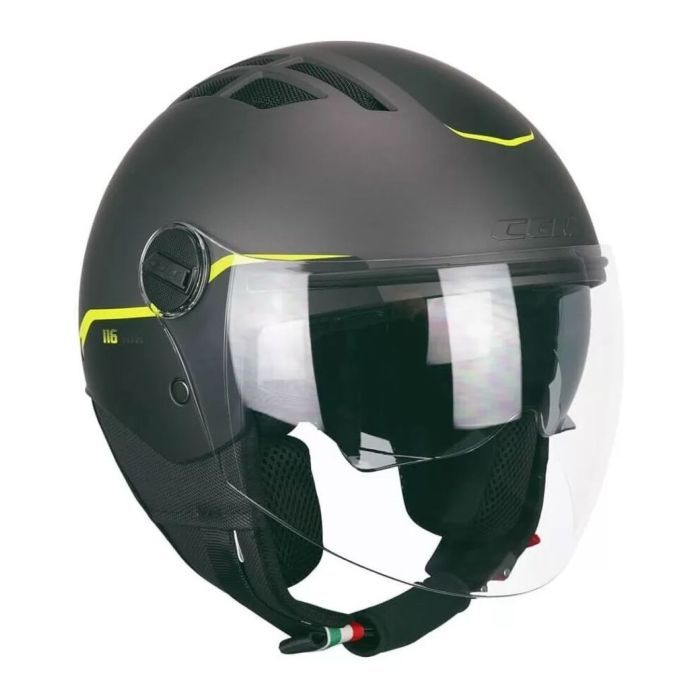 Casco Estivo Cgm 116a Air Mono Grafite Giallo Fluo