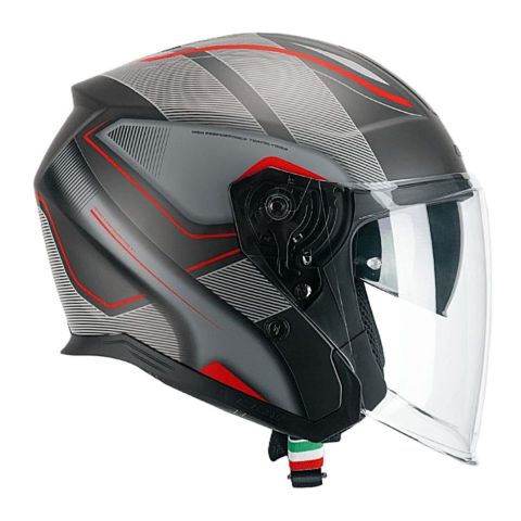 Casco Cgm 136g Rna Sport Grigio Rosso Opaco