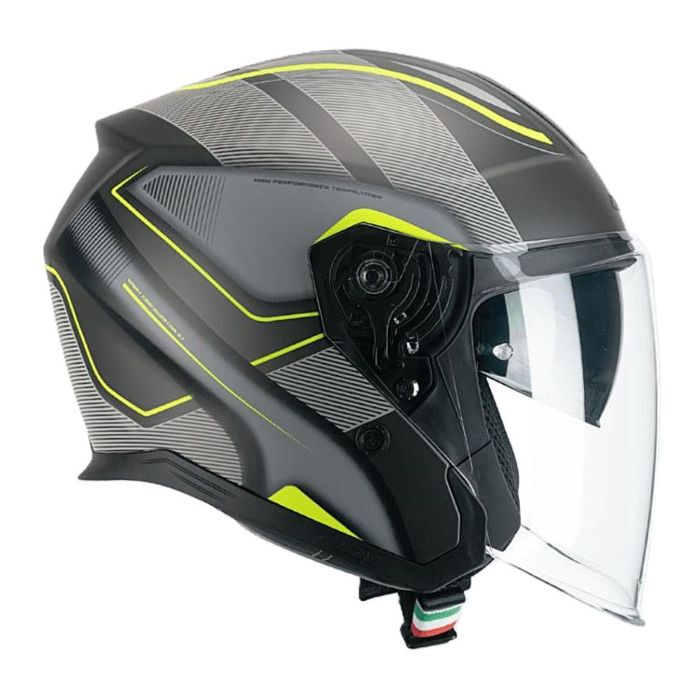 Casco Cgm 136g Rna Sport Grigio Giallo Fluo O