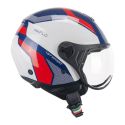 Casco Cgm 167d Flo Sport Visiera Sagomata Blu Bianco Rosso