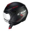 Casco Cgm 167k Flo City Visiera Sagomata Nero Rosso Opaco