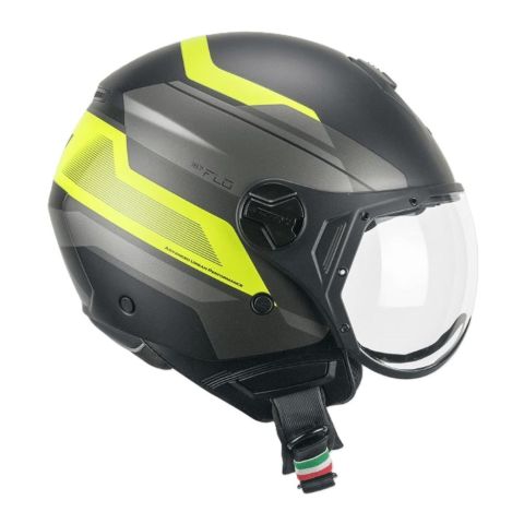 Casco Cgm 167k Flo City Visiera Sagomata Nero Giallo Fluo Opa