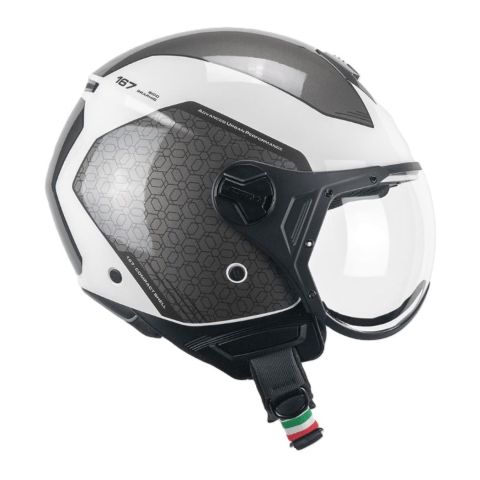 Casco Cgm 167l Flo Bico Visiera Sagomata Bianco Grigio