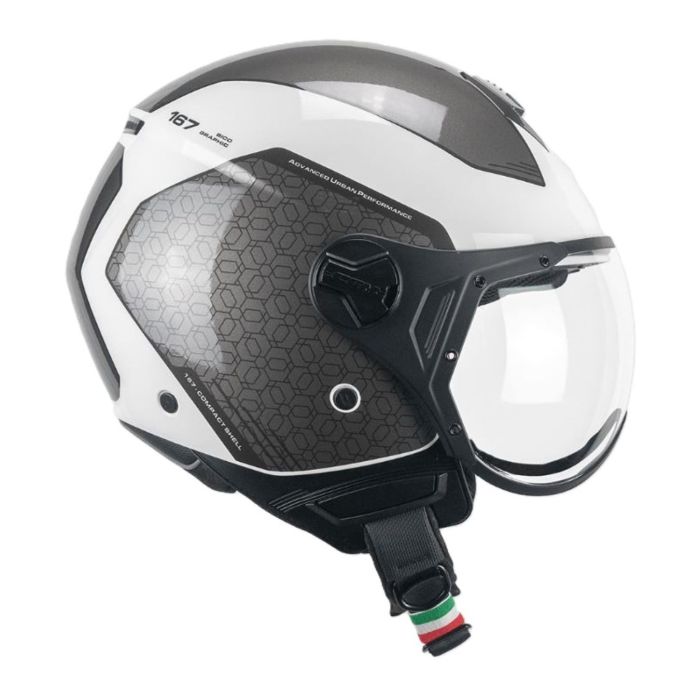 Casco Cgm 167l Flo Bico Visiera Sagomata Bianco Grigio