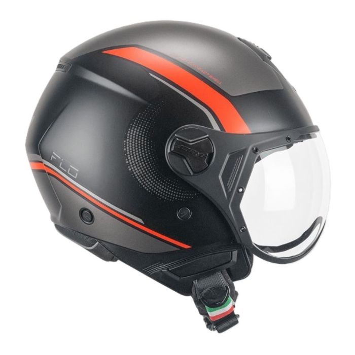 Casco Cgm 167m Flo Dot Visiera Sagomata Nero Arancione Fluo
