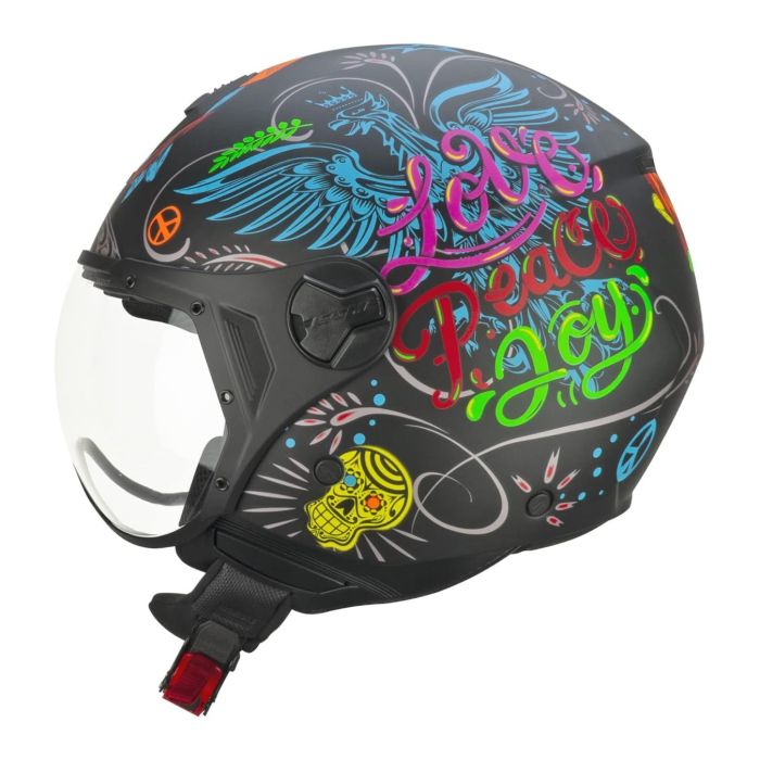 Casco Cgm 167s Flo Joy Visiera Sagomata Nero Azz Verde Opaco