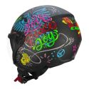 Casco Cgm 167s Flo Joy Visiera Sagomata Nero Azz Verde Opaco