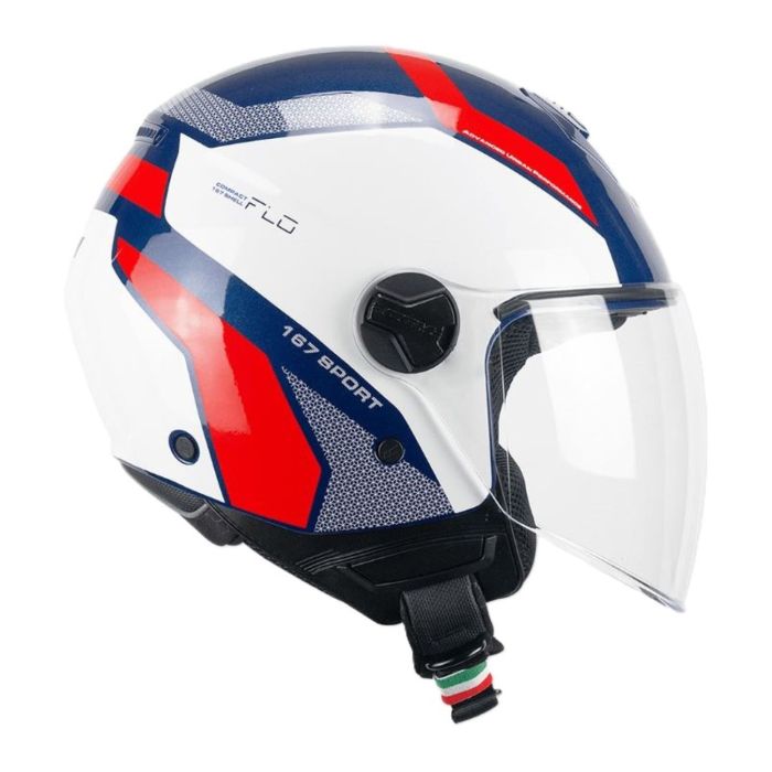 Casco Cgm 167d Flo Sport Visiera Lunga Blu Bianco Rosso