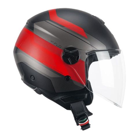 Casco Cgm 167k Flo City Visiera Lunga Nero Rosso Opaco