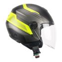 Casco Cgm 167k Flo City Visiera Lunga Nero Giallo Fluo Opa
