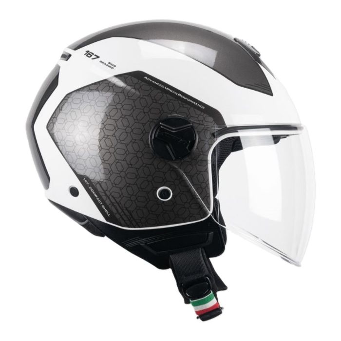Casco Cgm 167l Flo Bico Visiera Lunga Bianco Grigio