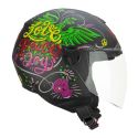 Casco Cgm 167s Flo Joy Visiera Lunga Nero Azzurro Verde O