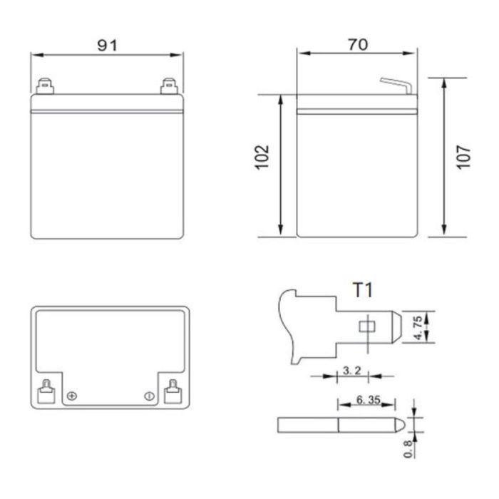 Batteria Al Piombo Ricaricabile AGM Per Servizi 12v 5ah