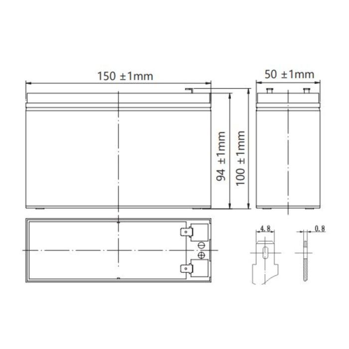 Batteria Al Piombo Ricaricabile AGM Per Servizi 12v 6ah