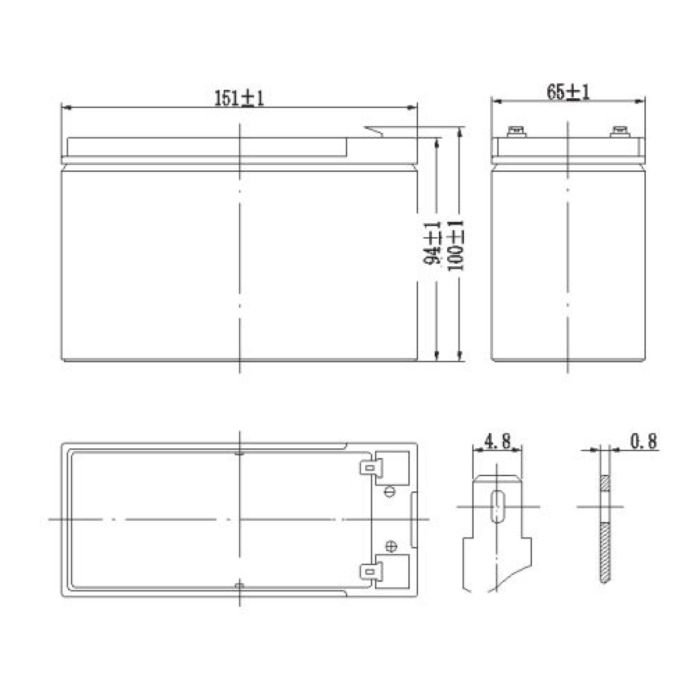 Batteria Al Piombo Ricaricabile AGM Per Servizi 12v 7.2ah