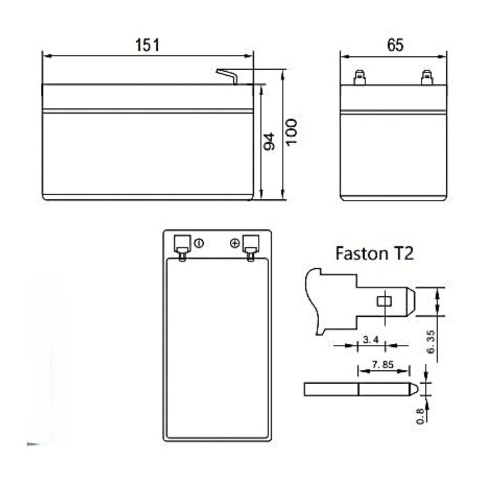 Batteria Al Piombo Ricaricabile AGM CICLICA Per Servizi 12v 10ah