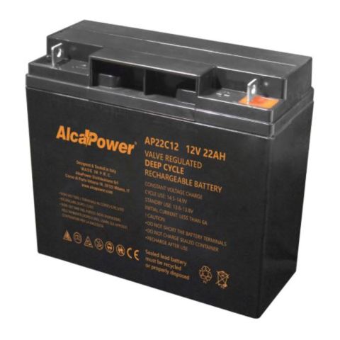 Batteria Al Piombo Ricaricabile AGM CICLICA Per Servizi 12v 22