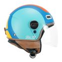 Casco Cgm 191g Pix Sprint Celeste Arancione Op. Visiera Lunga Celeste Arancio Opac