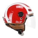 Casco Cgm 191g Pix Sprint Celeste Arancione Op. Visiera Lunga Rosso Bianco