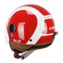 Casco Cgm 191g Pix Sprint Celeste Arancione Op. Visiera Lunga Rosso Bianco