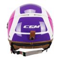 Casco Cgm 191g Pix Sprint Celeste Arancione Op. Visiera Lunga Viola Fucsia Fluo
