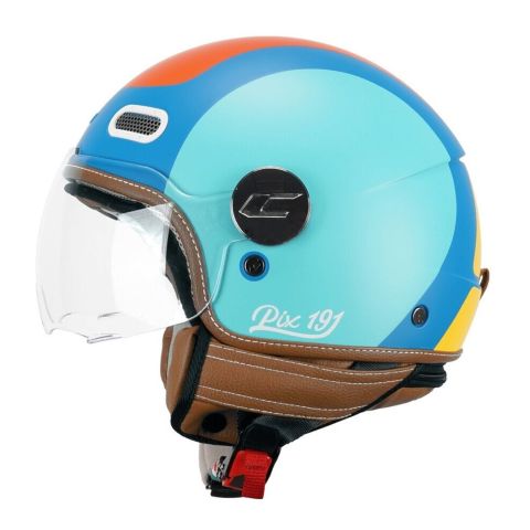 Casco Cgm 191g Pix Sprint Visiera Sagomata Celeste Arancione Op