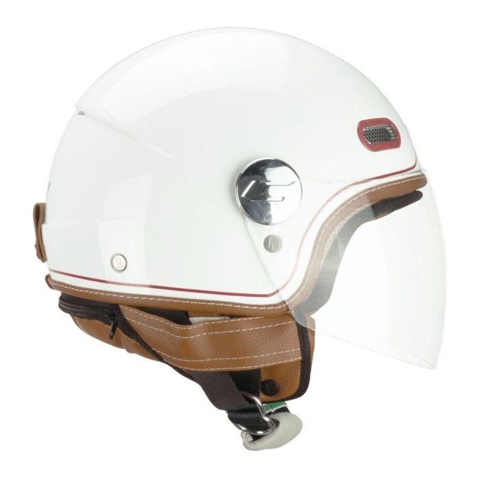 Casco Cgm 191v Pix Vintage Visiera Lunga Bianco Bordeaux