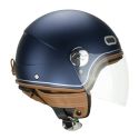 Casco Cgm 191v Pix Vintage Visiera Lunga Blu Argento Satinato