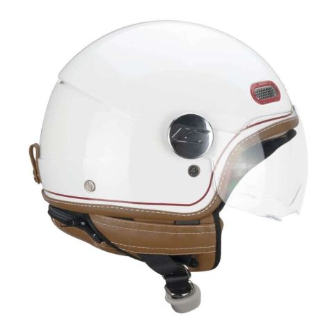 Casco Cgm 191v Pix Vintage Visiera Sagomata Bianco Bordeaux