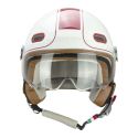 Casco Cgm 191v Pix Vintage Visiera Sagomata Bianco Bordeaux