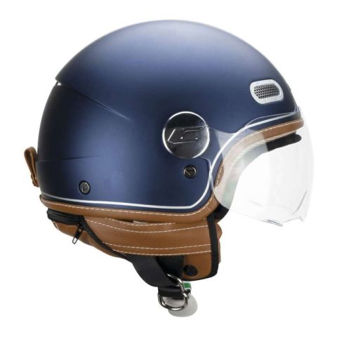 Casco Cgm 191v Pix Vintage Visiera Sagomata Blu Argento Satinato