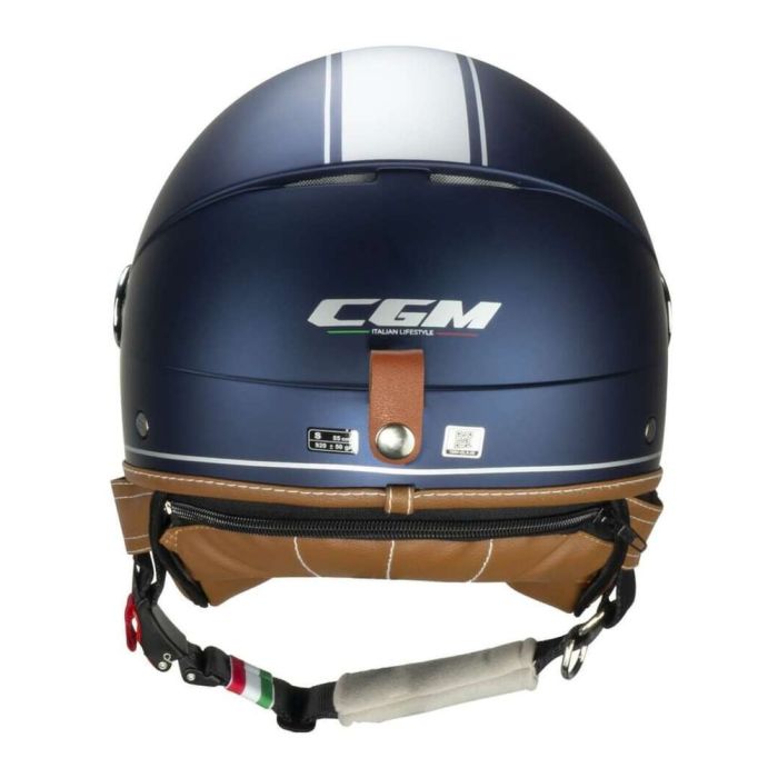 Casco Cgm 191v Pix Vintage Visiera Sagomata Blu Argento Satinato