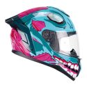 Casco Integrale Cgm 330u Riot Undead Azzurro Rosa