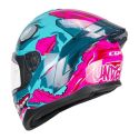 Casco Integrale Cgm 330u Riot Undead Azzurro Rosa