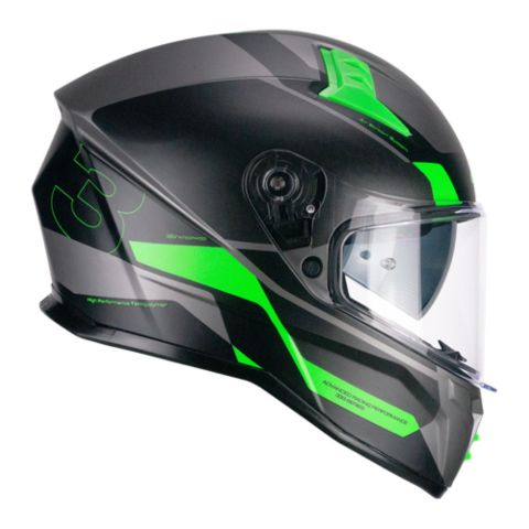 Casco Integrale Cgm 333g Onyx Sport Grigio Verde Fluo Op