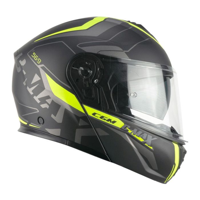 Casco Modulare Cgm 569g C-max City Nero Giallo Fluo Opa