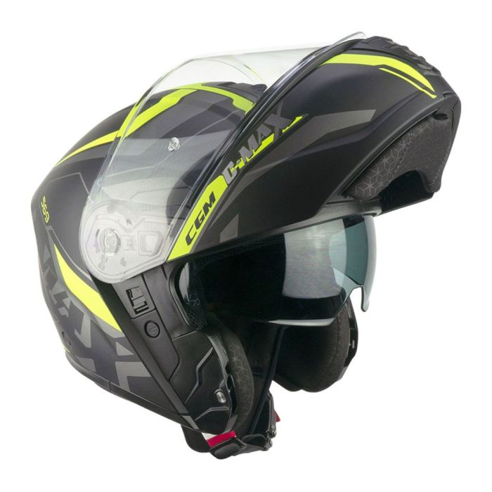 Casco Modulare Cgm 569g C-max City Nero Giallo Fluo Opa
