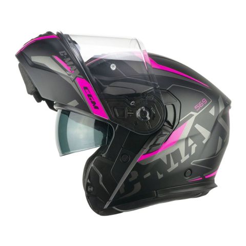 Casco Modulare Cgm 569g C-max City Nero Fucsia Fluo Opa