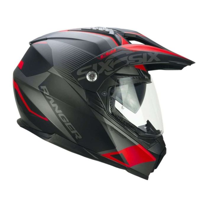 Casco Integrale Cgm 666g Twin Ranger Nero Rosso Opaco