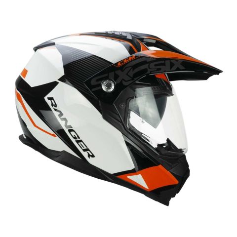 Casco Integrale Cgm 666g Twin Ranger Bianco Arancione