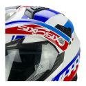 Casco Integrale Cgm 666s Twin Hitrack Bianco Blu Rosso