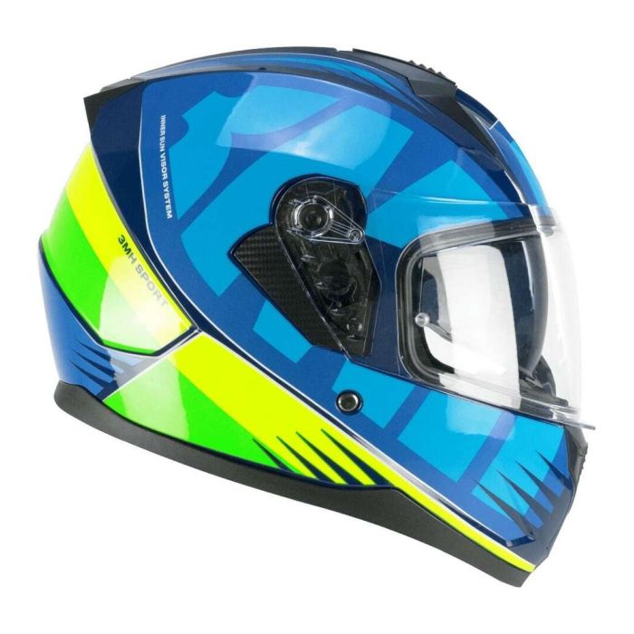 Casco Integrale Ska-p 3mhg Speeder Sport Blu Giallo Fluo