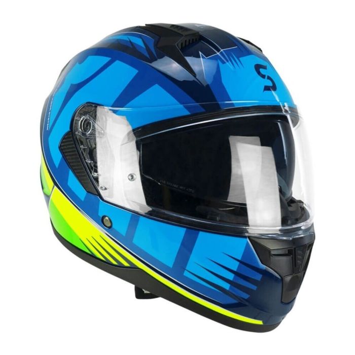 Casco Integrale Ska-p 3mhg Speeder Sport Blu Giallo Fluo
